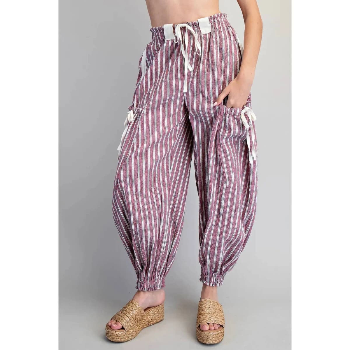 New* Cherry Striped Cargo Pants