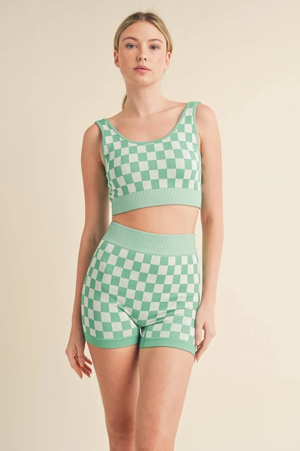 Checkmate Checkered Crop Two Piece Set by Kimberly C