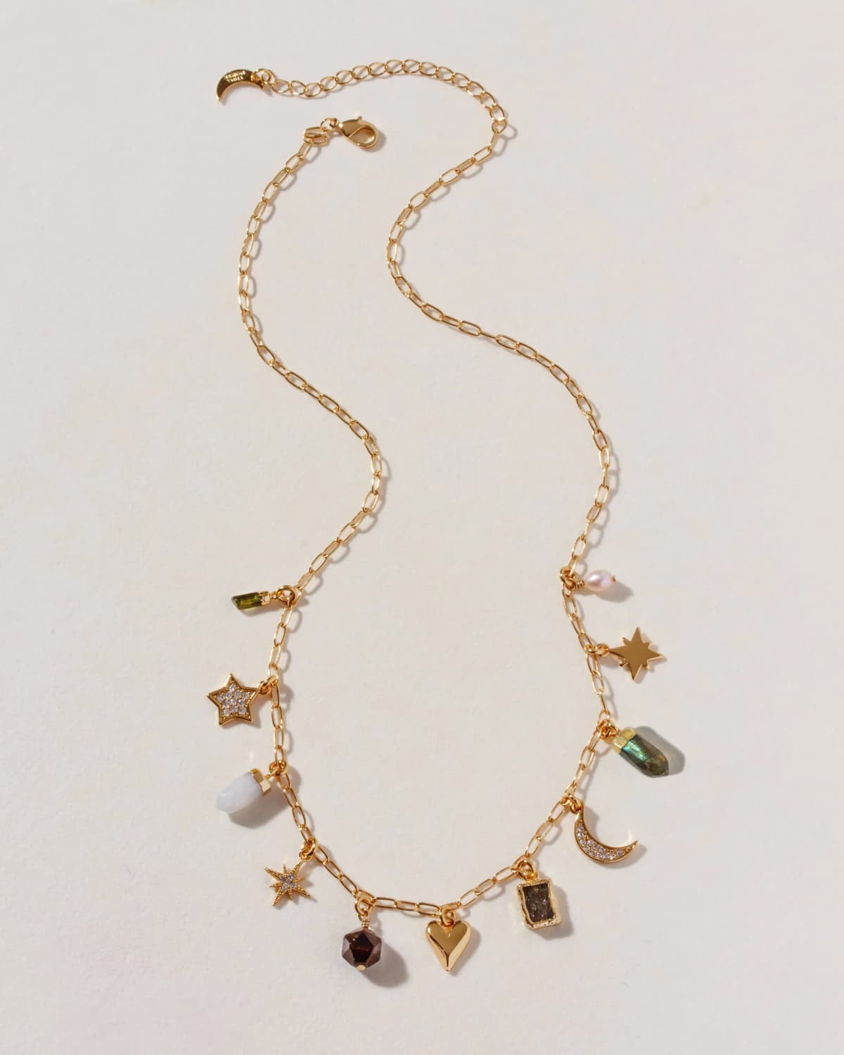 Luna Norte Twilight Trinket Charm Necklace- Labradorite Multistone