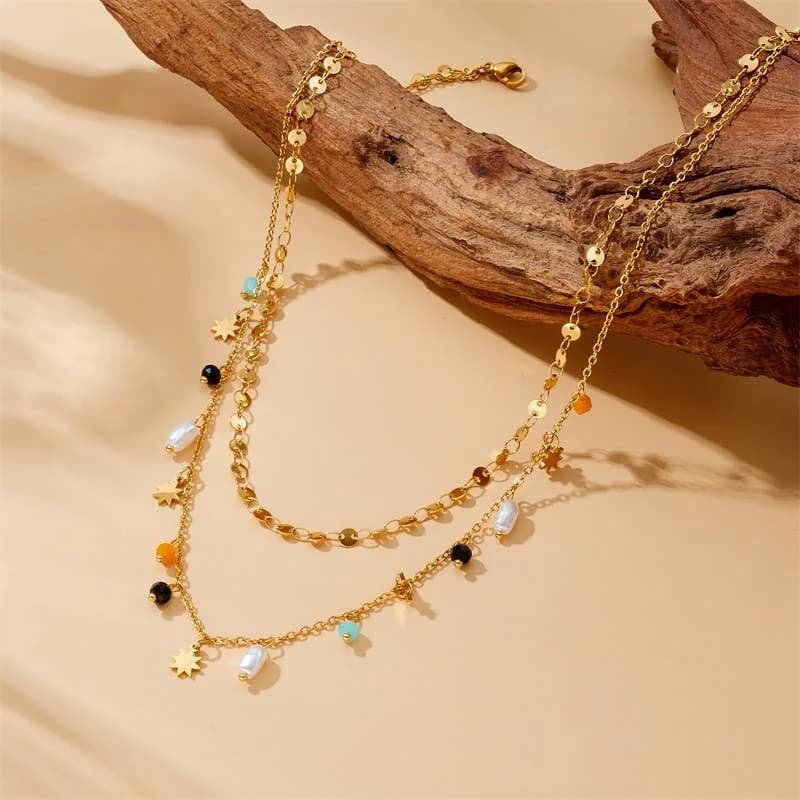 18K Stainless Steel Tarnish Free Seedbead Necklace