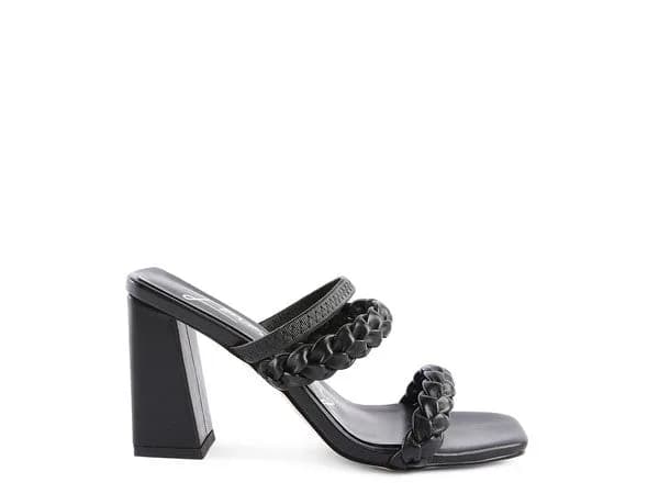 Arnie Braided Straps Block Heeled Sandals
