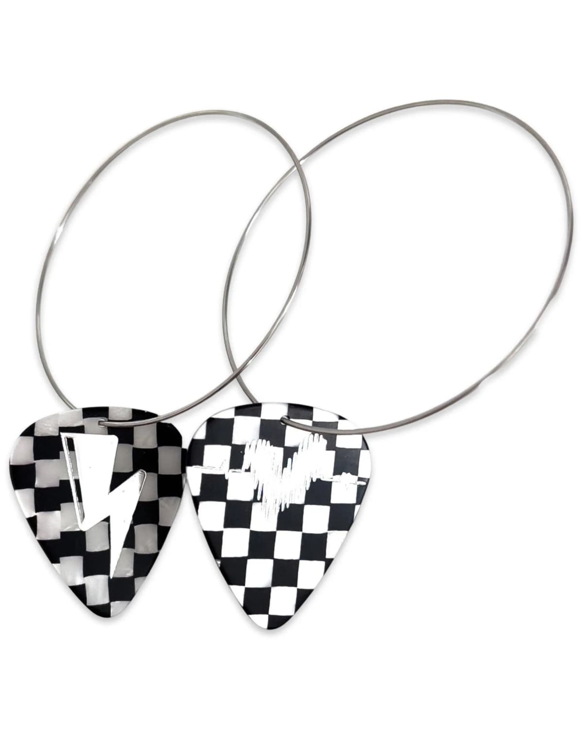 Electric Love Checkerboard Reversible Single Earrings Groupie Love