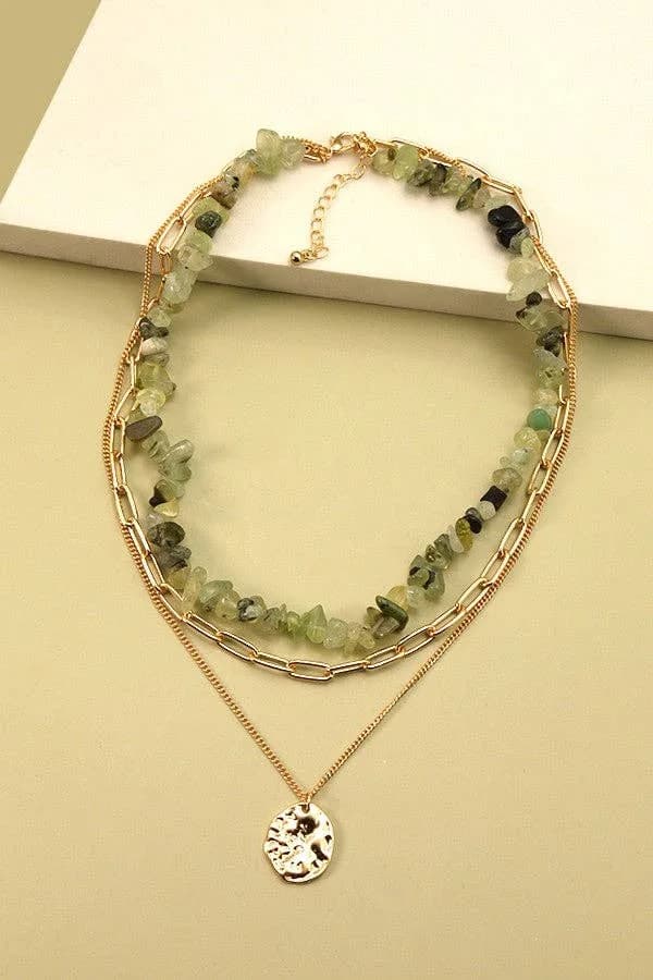 Precious Natural Stone Layer Necklace
