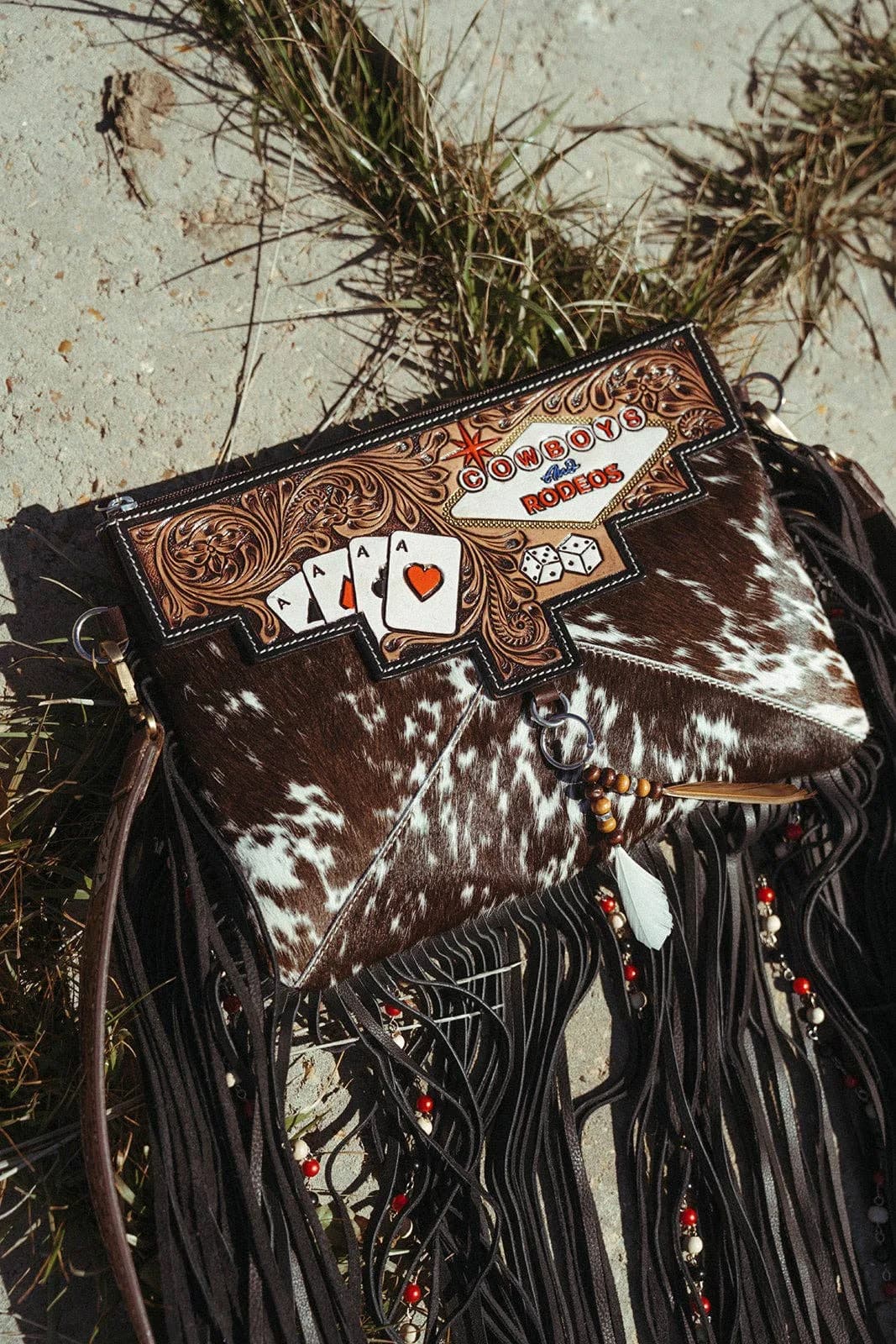 Cowboys And Rodeos Fringe Bag A Haute Southern Hyde by Beth Marie Exclusive