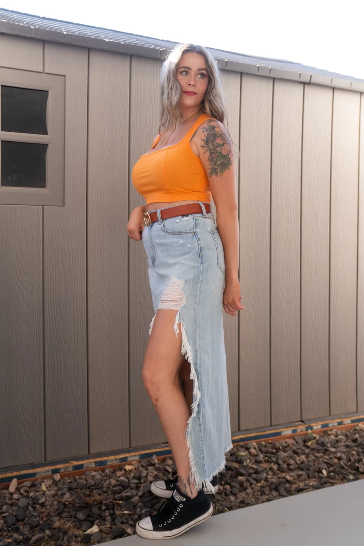 Knit Crop Top Unishe (Orange)
