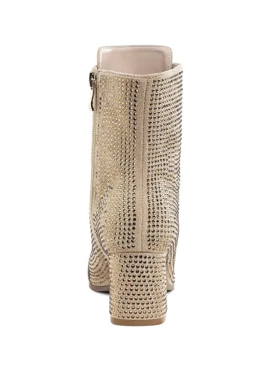 Calla Rhinestone Embellished Ankle Boots