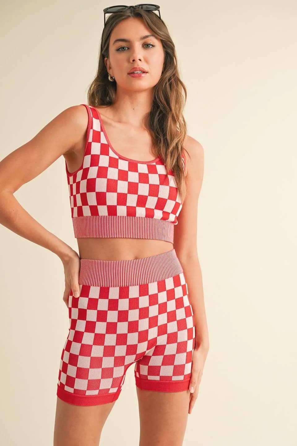 Checkmate Checkered Crop Two Piece Set by Kimberly C