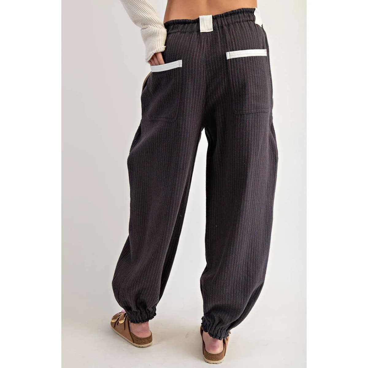 New* Striped Jogger Pants Chocolate