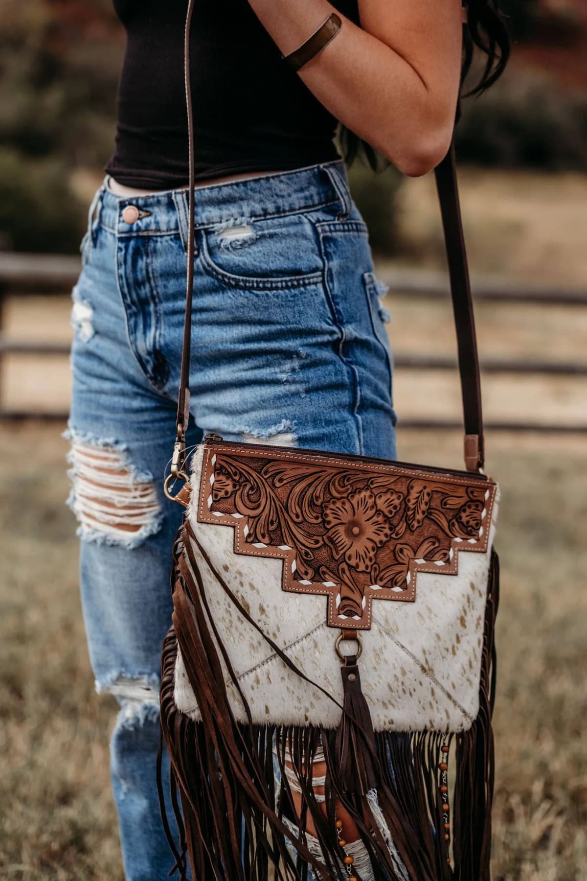 The Lancaster Gold Foil White Cowhide Haute Southern Hyde