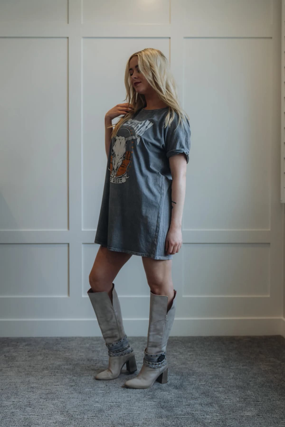Graphic T Shirt Dress Hrttanduv Western Wild West