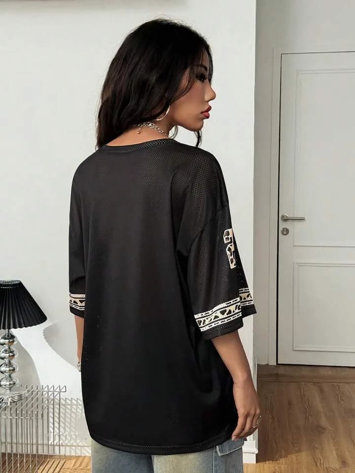 Black and Leopard Enjoy Freedom Mesh Numbered 23 Jersey