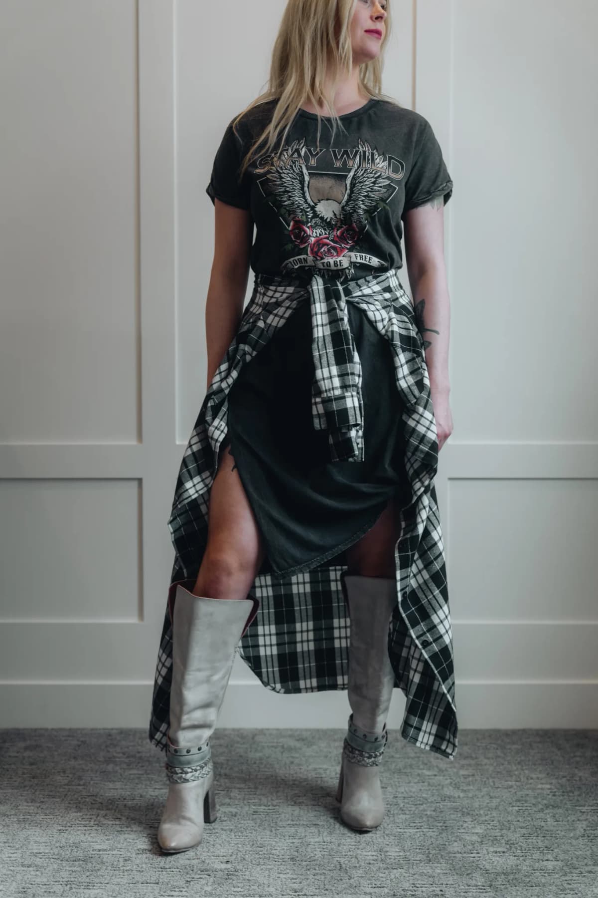 Flannel Plaid Longline Shacket by Bluivy