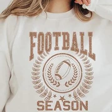 Football Varsity Crew Neck Sweatshirt-Amy Anne Apparel Inc