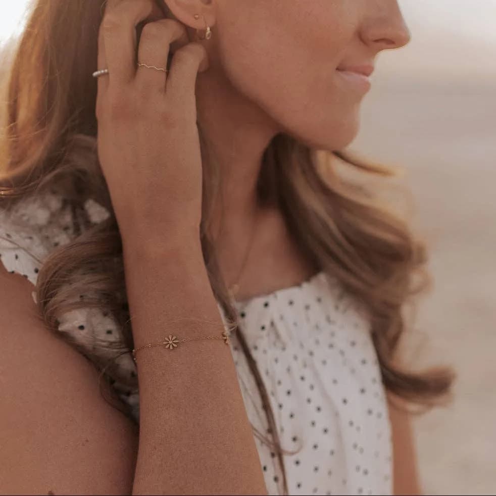 Anna Floral Bracelet Gold or Silver by Mauve