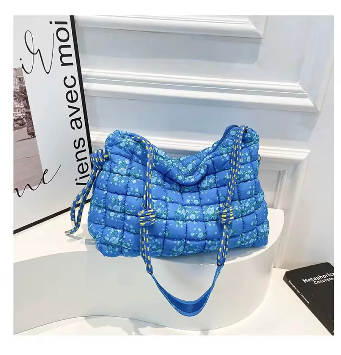 Oversized Quilted Carryall Tote Bag