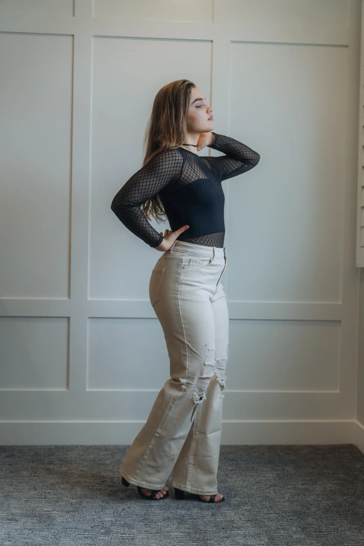 High Waist Ripped Wide Leg Jeans Cello Jeans
