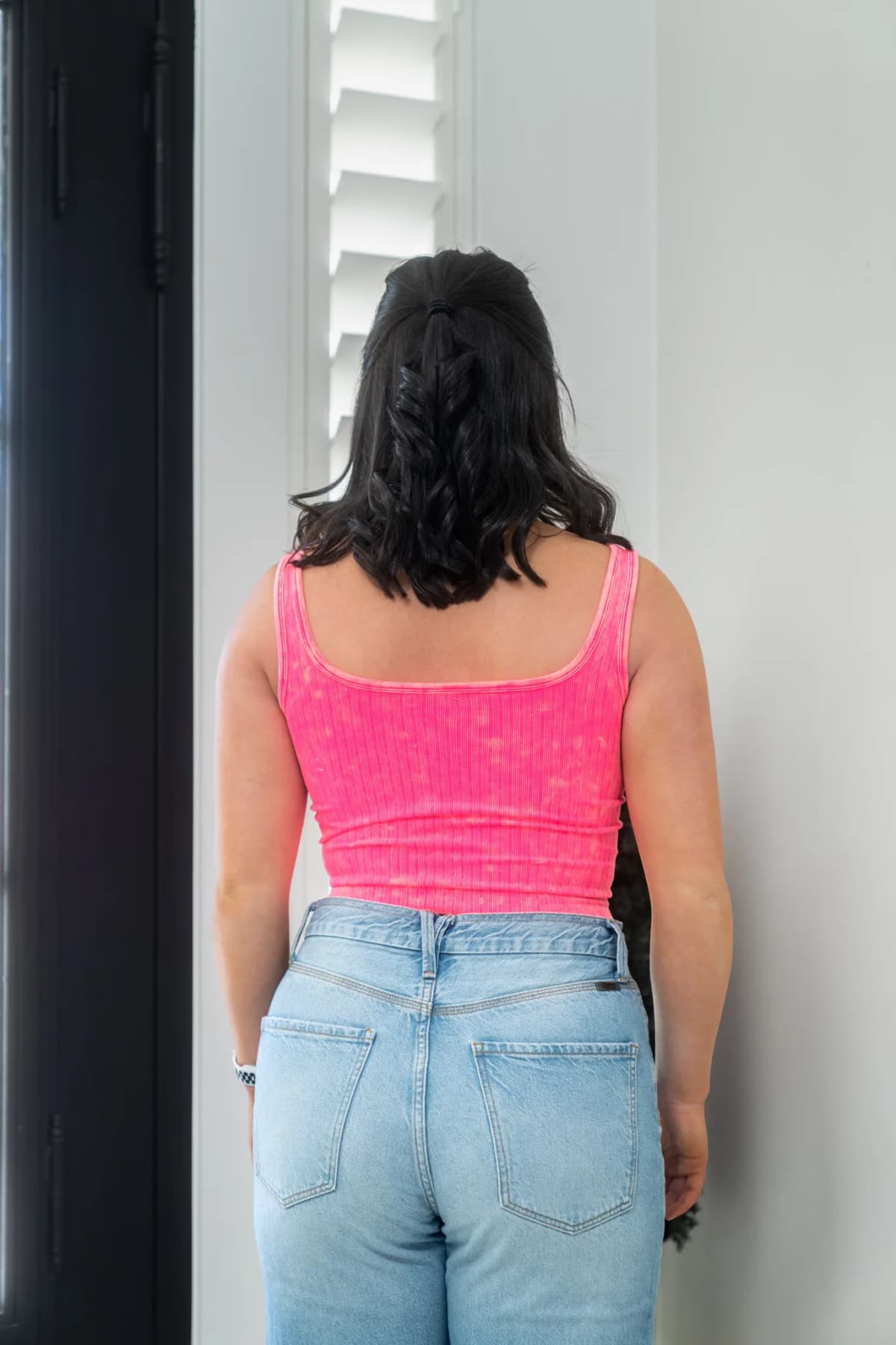 Washed Ribbed Cropped Tank Top Zenana (Ash Black)
