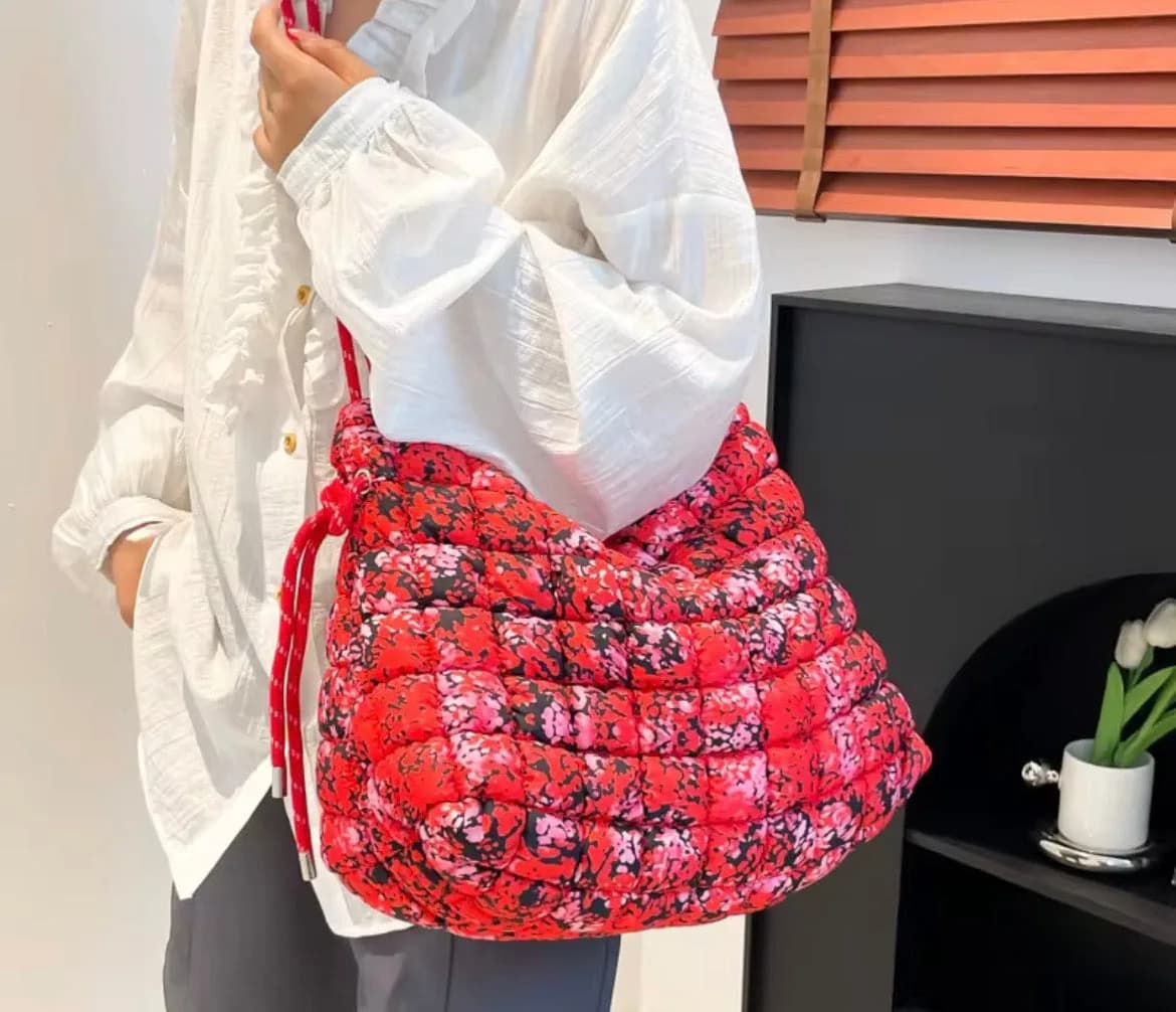Oversized Quilted Carryall Tote Bag
