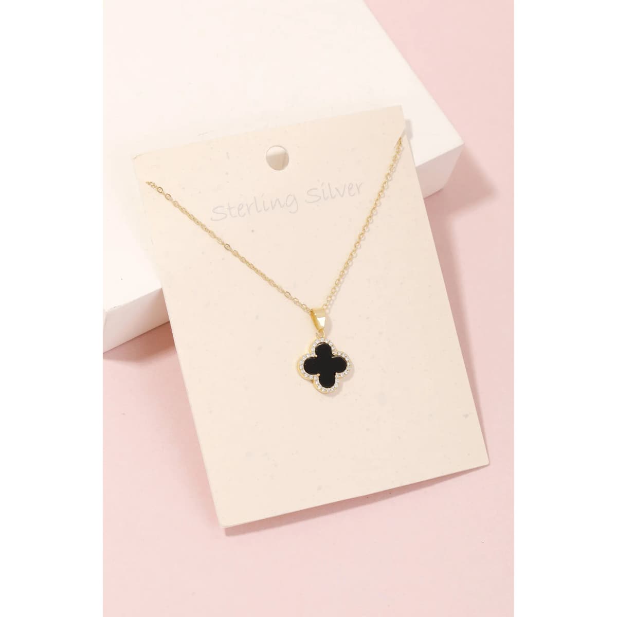 Sterling Silver Clover Pendant Necklace Anarchy Street (Silver White)