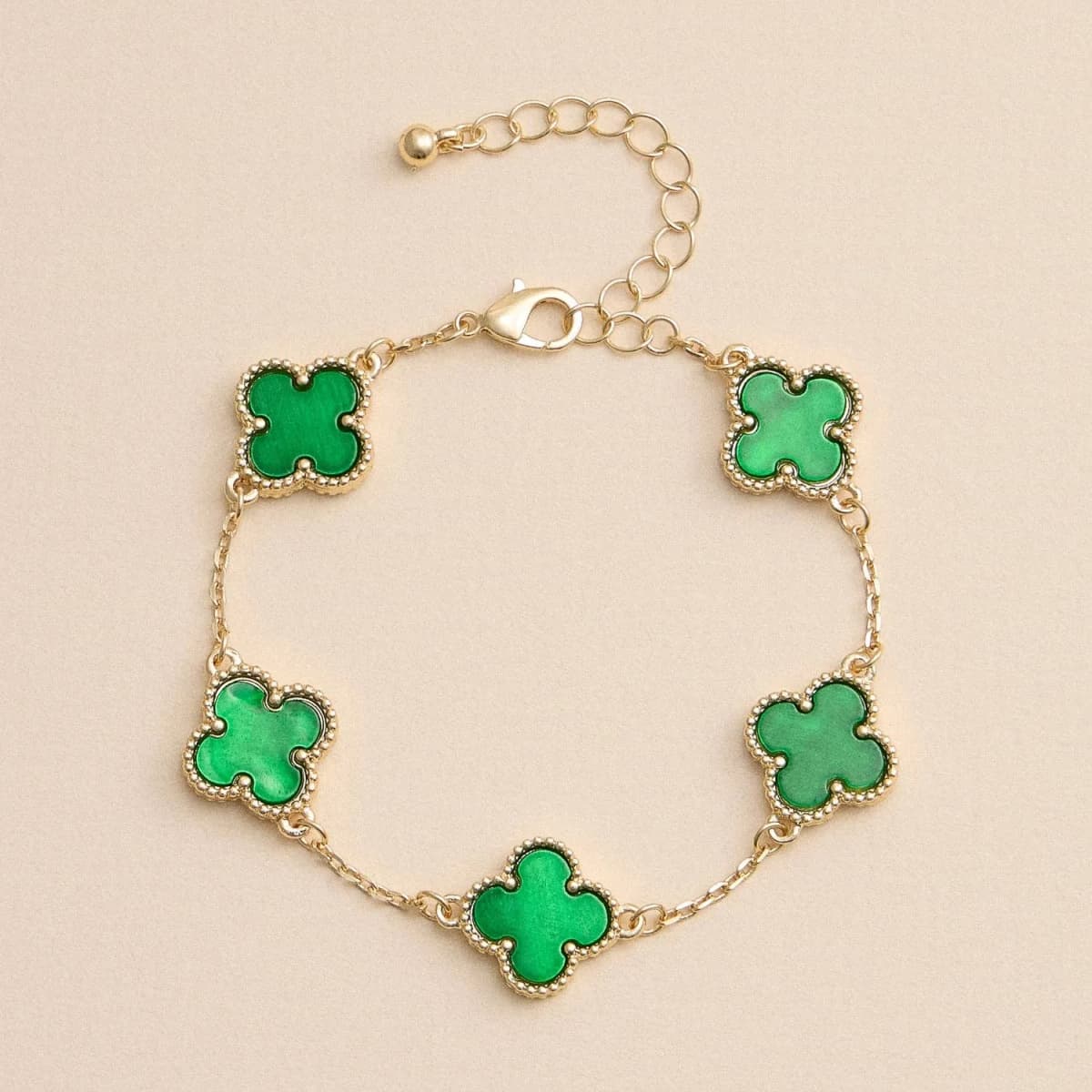 Colorful Shell Charm Bracelet with Gold Detailing: Blue/White