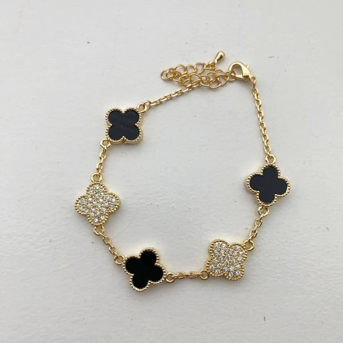 Gold Clover Pavé Mix Bracelet by Must Have Multiple Colors