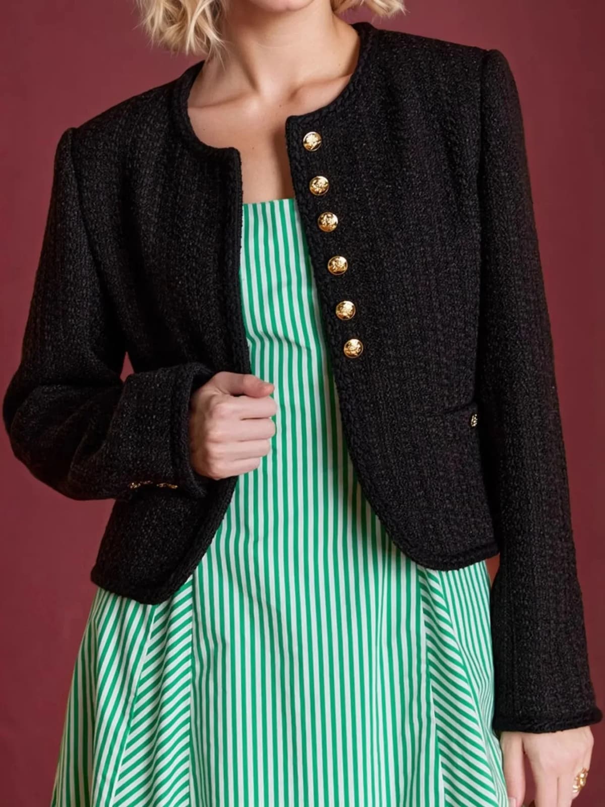 Button Up Long Sleeve Textured Outerwear