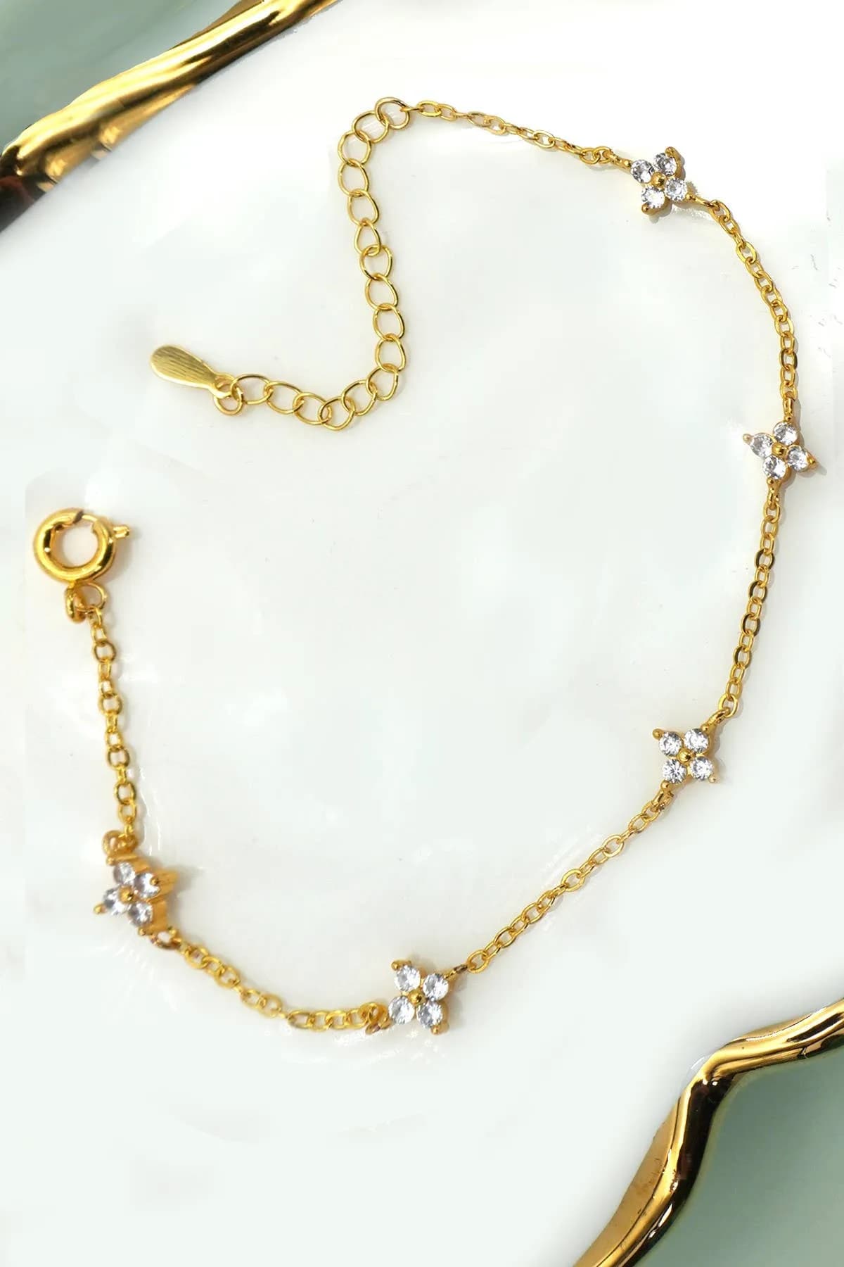 18K STAINLESS STEEL TARNISH FREE FLOWER BRACELET