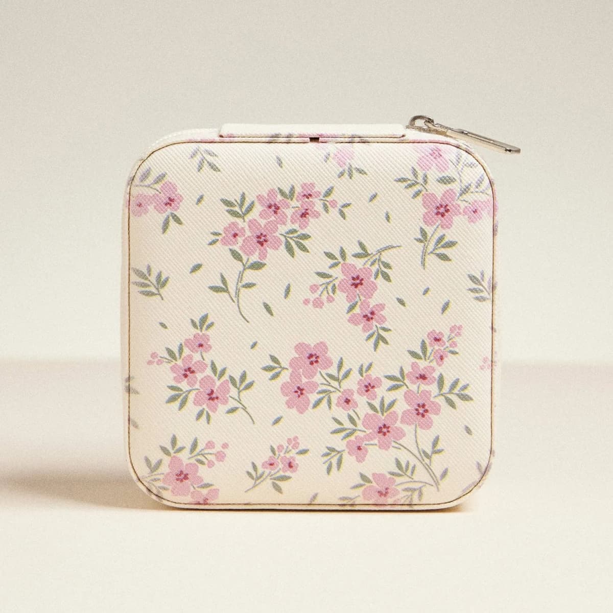 Multi Color Flower Pattern Jewelry Box -Travel Size