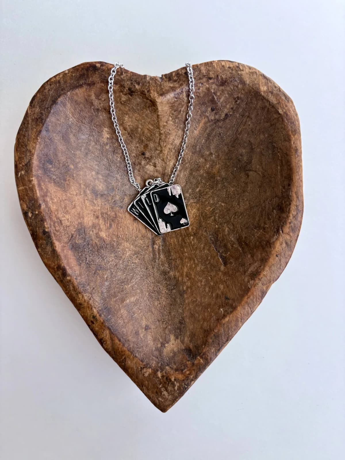 Playing Card "WILD" Pendant Link Chain Necklace