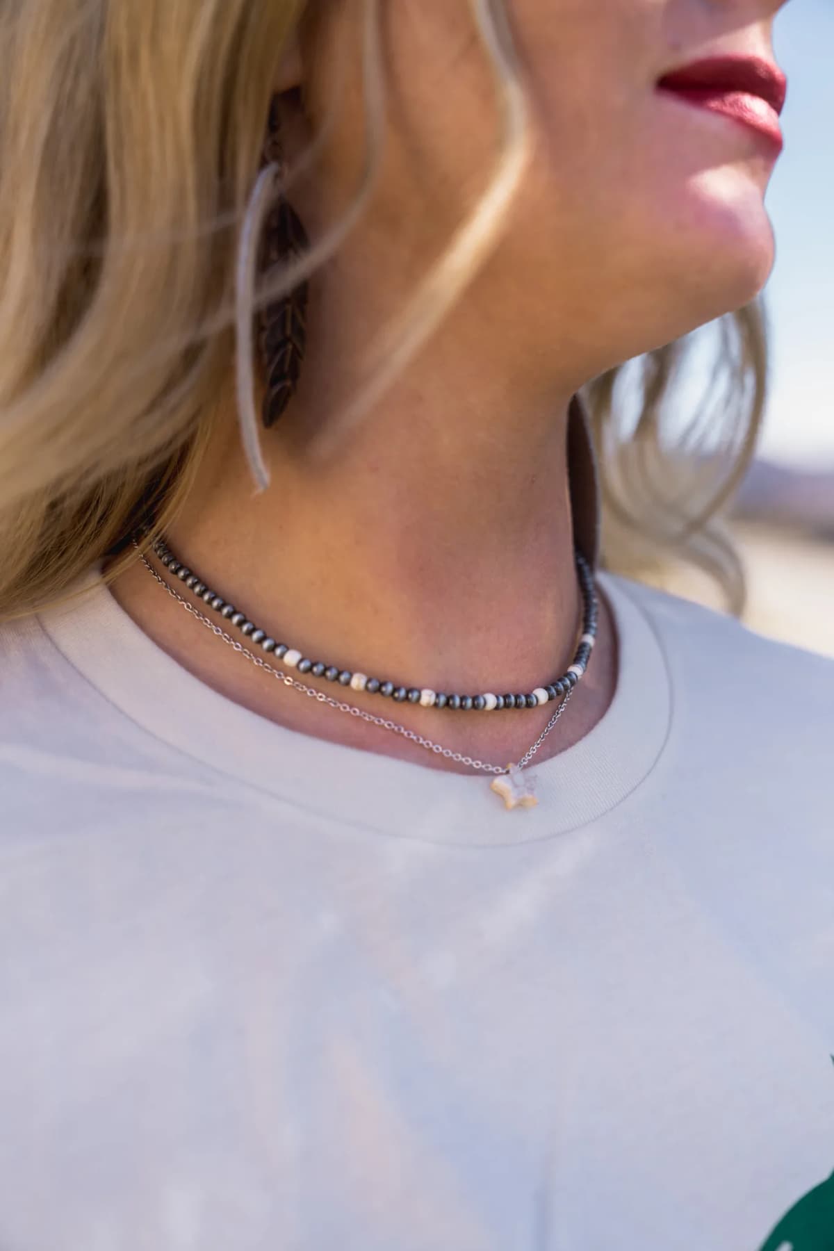 Star Layered Choker Necklace Boho Ranch