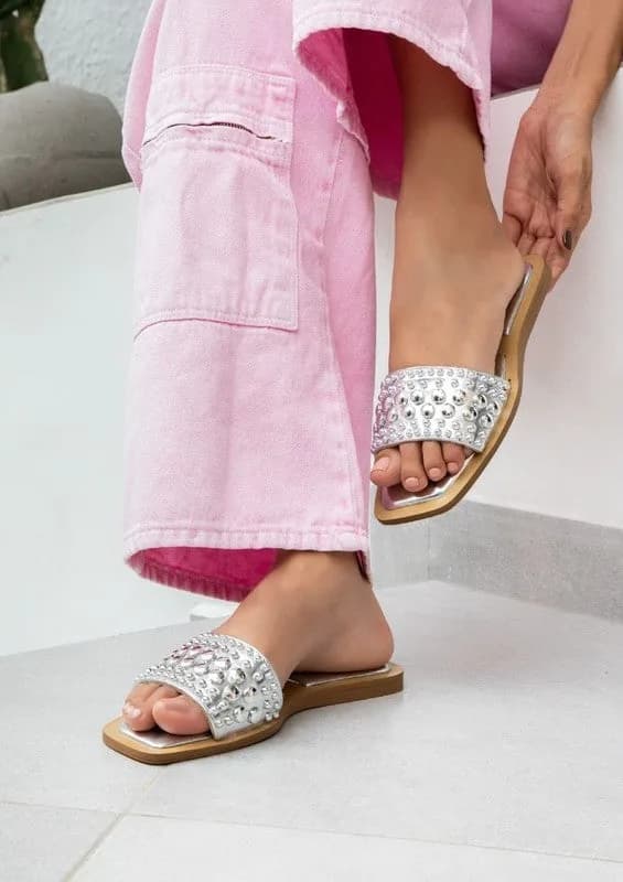 Gia Summer Sandals with Studs Flats In Multiple Colors