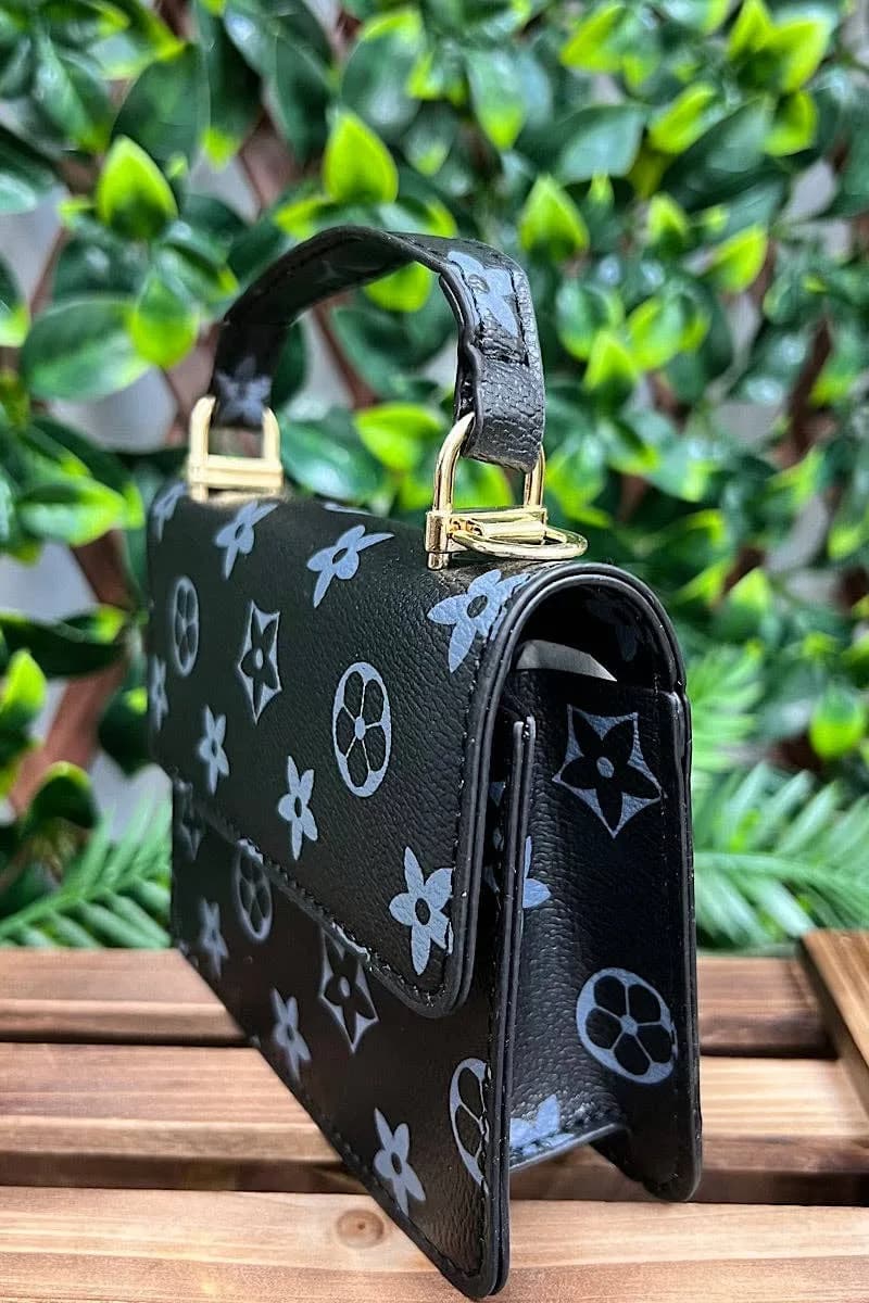 Black Star Printed Crossbody with Chain