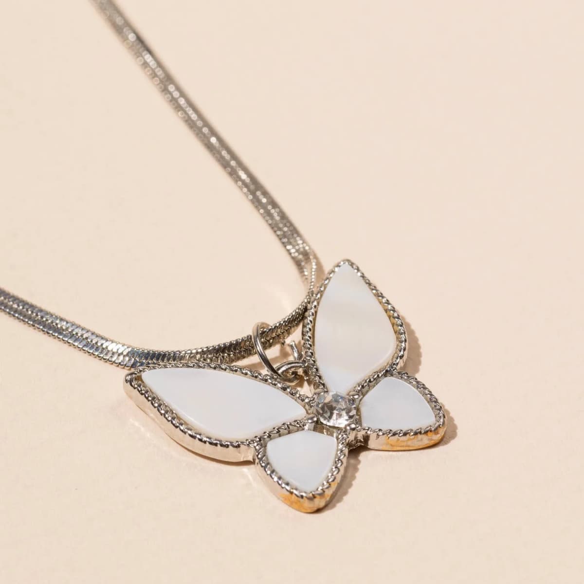 Butterfly Charm Short Necklace Gold or Silver