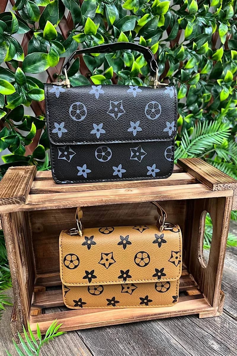 Camel Star Printed Crossbody with Chain