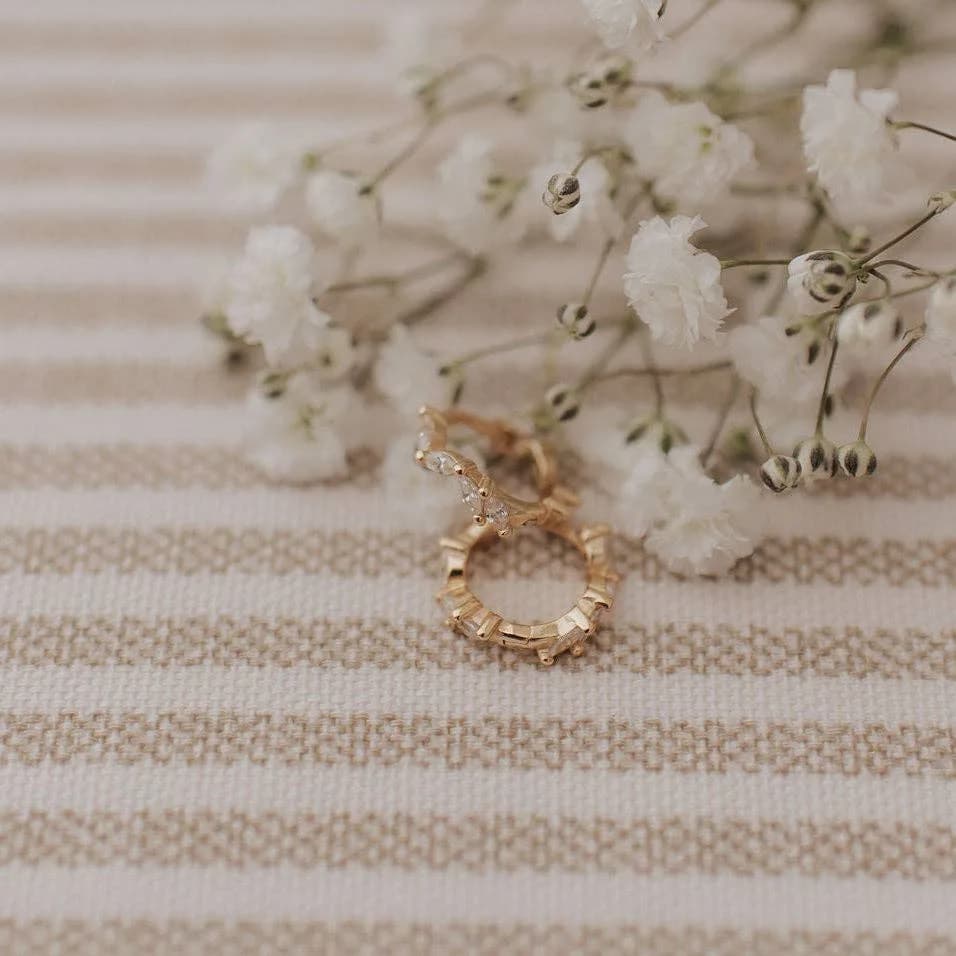 Iris Diamond Hoops Gold or Silver