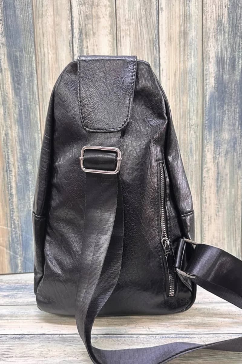 Braided Solid Crossbody Sling Bag Desheng Enterprise (Black)