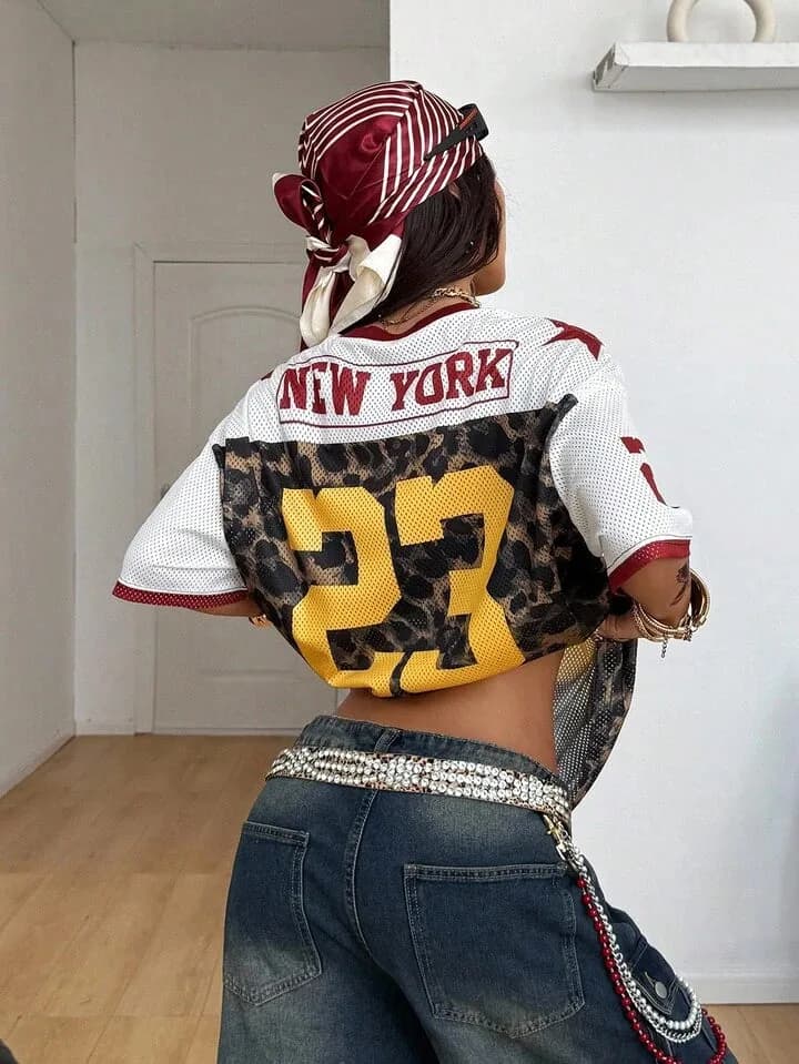 Leopard Number 23 Mesh New York Jersey