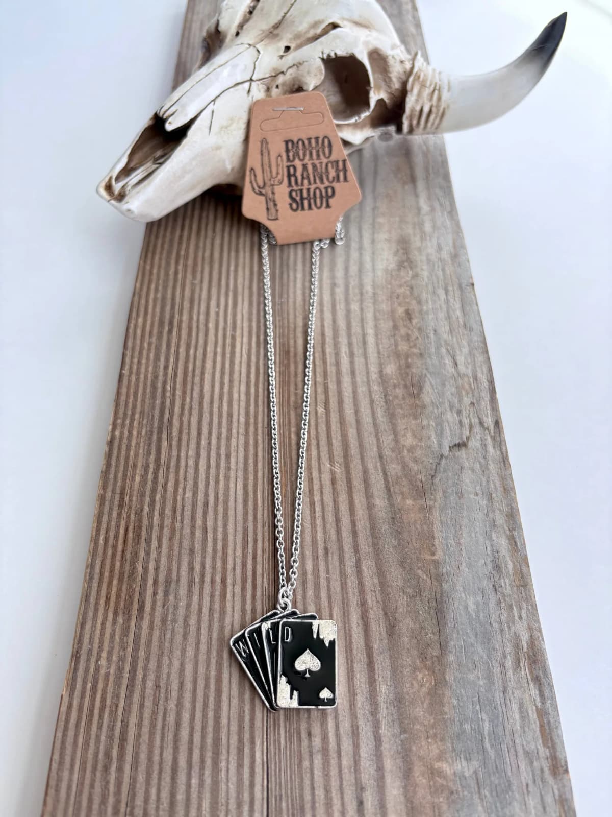 Playing Card "WILD" Pendant Link Chain Necklace