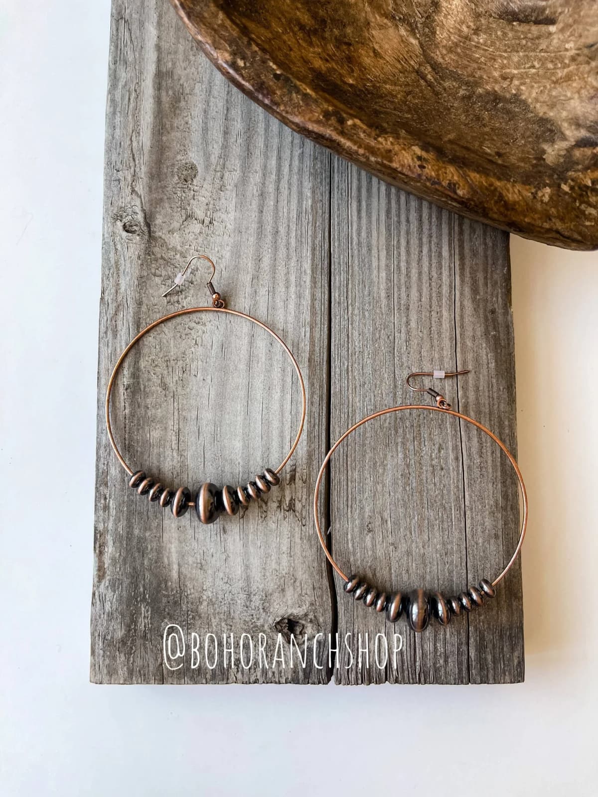 Western Navajo Bead Hoop Earrings