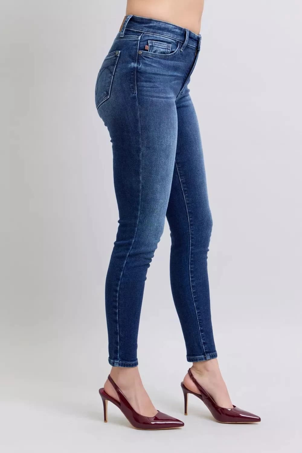 Judy Blue Full Size Washed Thermal Skinny Jeans Includes Plus Size