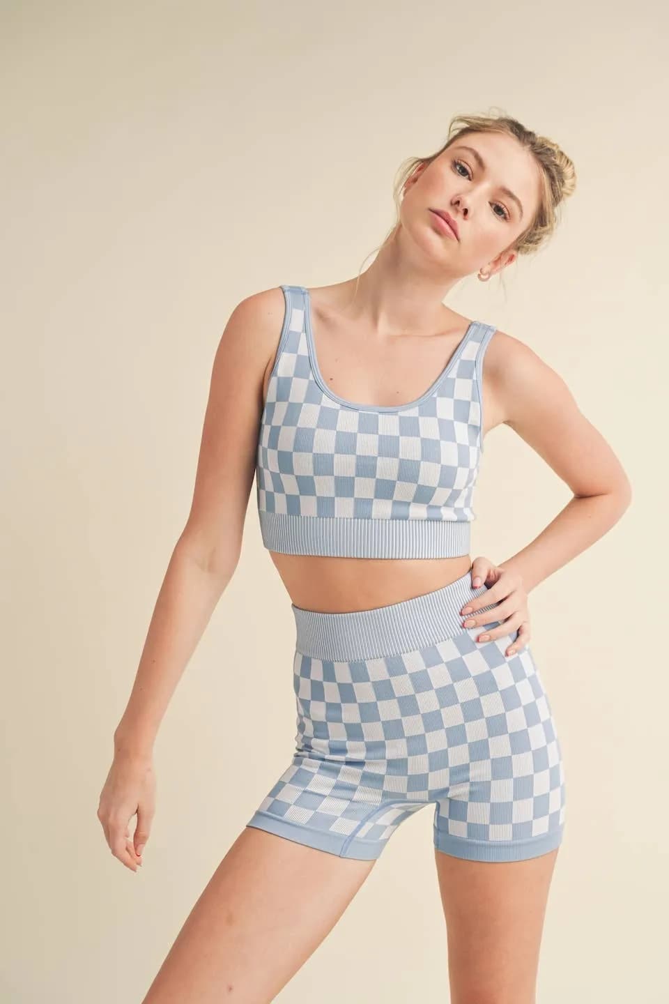 Checkmate Checkered Crop Two Piece Set by Kimberly C