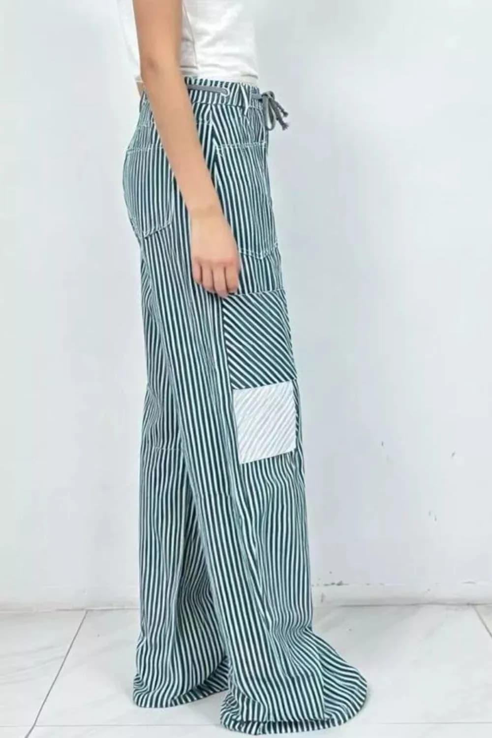 Striped Wide-Leg Pants