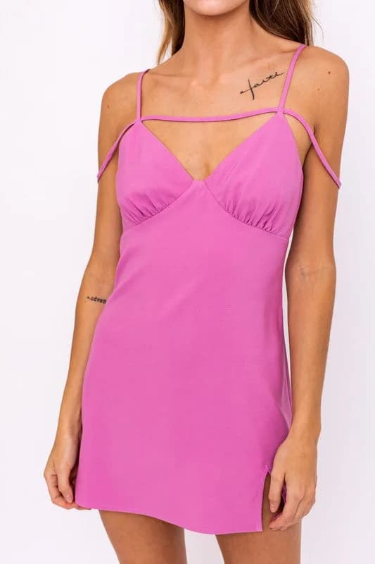 Strap Detail Mini Dress Multiple Colors