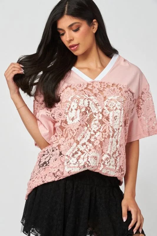Pastel Lace Number 21 Mesh Jersey
