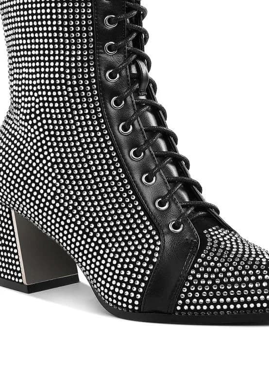 Calla Rhinestone Embellished Ankle Boots