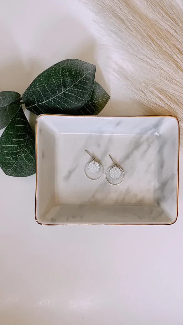 Dainty Silver Pattern Hoops