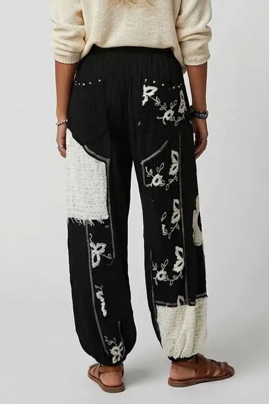 Ruri and Ruda Floral Patchwork Joggers