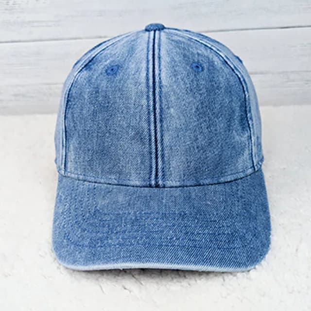 Denim Hat With Sequin Football Patch