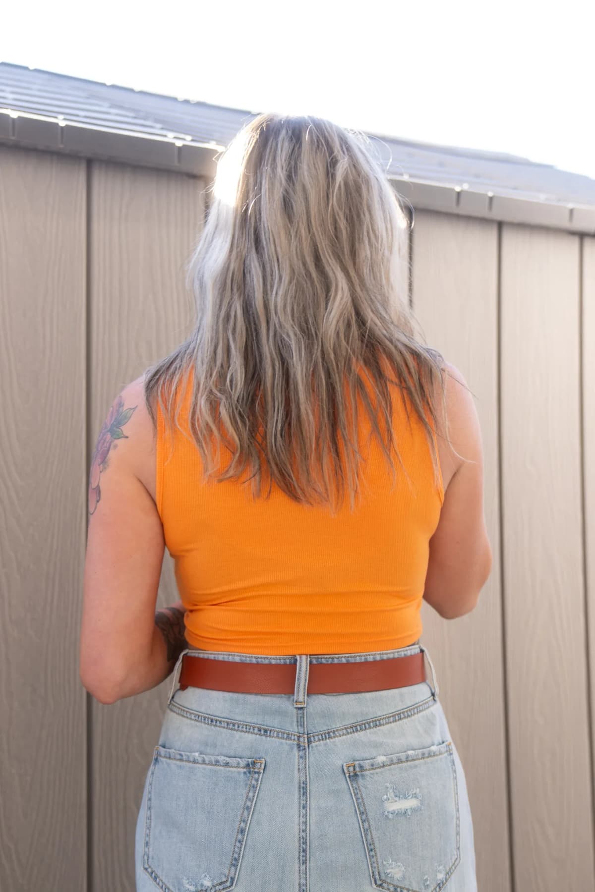 Knit Crop Top Unishe (Orange)