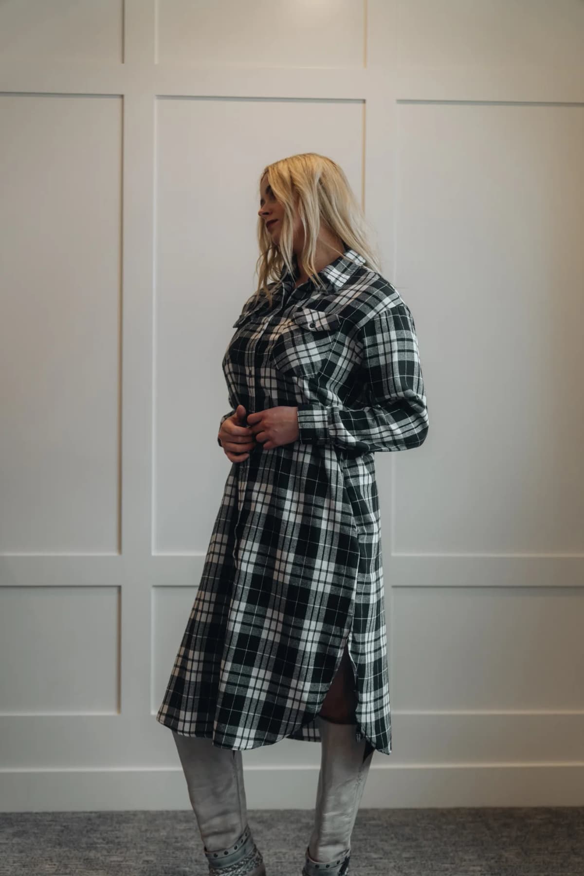 Flannel Plaid Longline Shacket by Bluivy